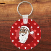 Porte-clés Caricature du Père Noël noir (Recto)