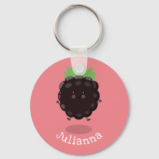 Porte-clés Caricature mignonne de mûre mauve de mûre mûre mau (Recto)