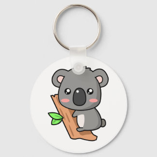 Porte-clés Caricature mignonne Ours Koala sur Eucalyptus Tree