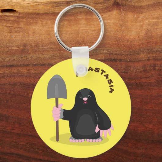 Porte-clés Caricature mole joyeux (Recto)