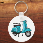 Porte-clés Caricature moto mopée mûre illustration (Recto)