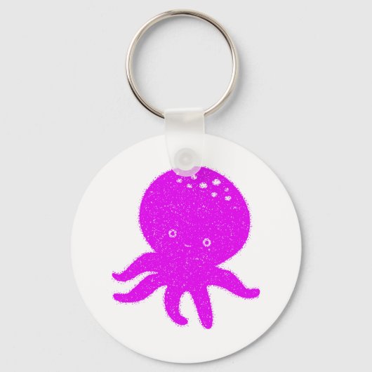 Porte-clés Caricature octopus mignon vieux papier d'impressio (Recto)