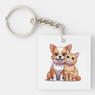 Porte-clés Caricature pour chien et chat de Cute Kawaii