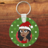 Porte-clés Caricature pour fille de Noël (Recto)