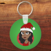 Porte-clés Caricature pour fille de Noël (Recto)