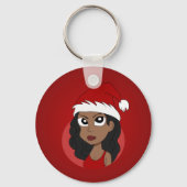 Porte-clés Caricature pour fille de Noël (Verso)