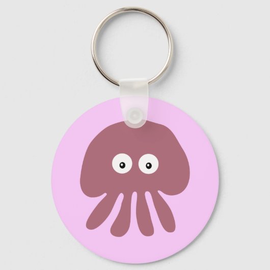 Porte-clés Caricature rose mignon porte - clé méduse (Recto)