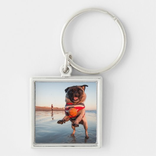 Porte-clés Carlin à la plage (Devant)