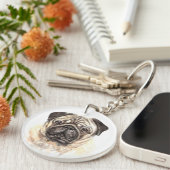 Porte-clés Carlin aquarelle (Devant droit)