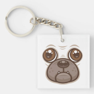 Porte-clés Carlin de caricature Mug Chien Chien Chien Chien F