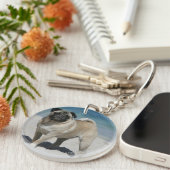 Porte-clés Carlin de faon à la plage (Devant droit)