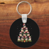 Porte-clés Carlin Santa Chapeau Noël Arbre Lumières Noël Pugm (Recto)