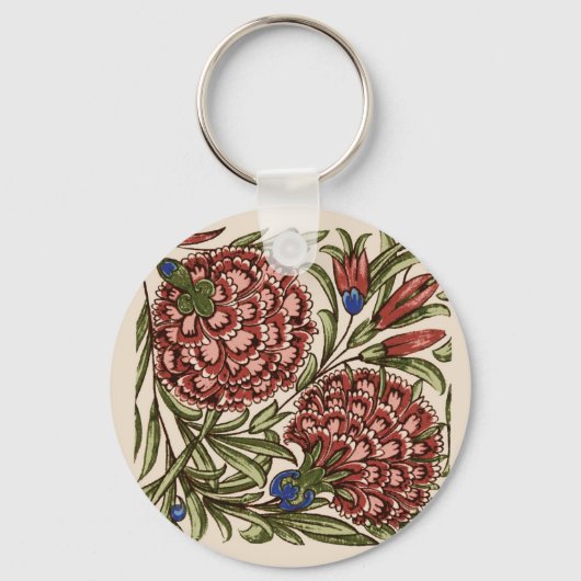 Porte-clés Carnation Tile Fleur Art antique (Recto)