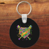 Porte-clés Carnaval de Mardi Gras de baseball Plaque de base (Recto)
