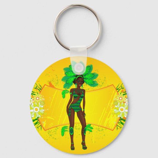 Porte-clés carnaval vert fille.ai (Recto)