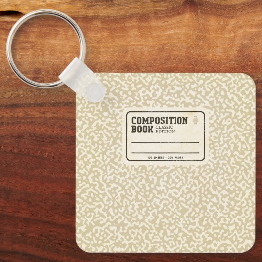 Porte-clés Carnet de composition beige Porte - clé (Recto)
