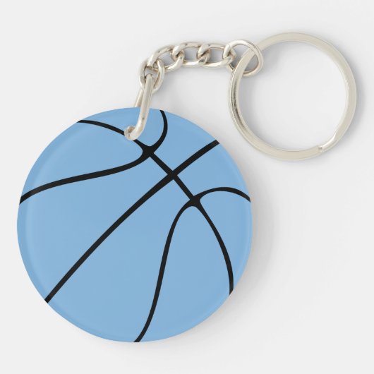 Porte-clés Carolina Blue Basket Custom Jersey Numéro (Dos)
