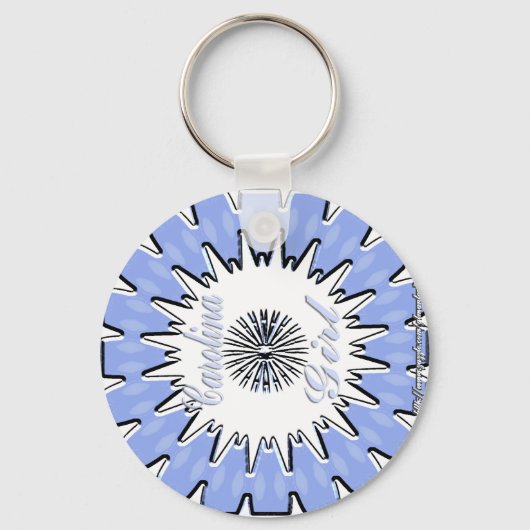 Porte-clés Carolina Girl Blue & White Kaleidoscope (Recto)
