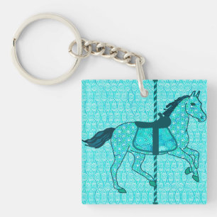 Porte-clés Carousel Horse - Turquoise et Aqua