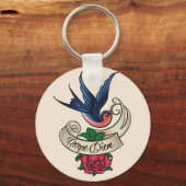 Porte-clés Carpe Diem Bluebird tatouage (Recto)