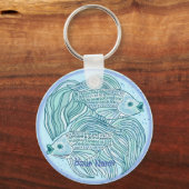 Porte-clés Carpe Koi Bleue (Recto)