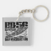 Porte-clés Carré Acrylique à double face du Battleship Washin (Dos)