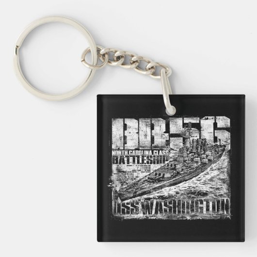 Porte-clés Carré Acrylique à double face du Battleship Washin (Devant)