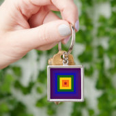 Porte-clés Carré arc-en-ciel (main)