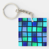 Porte-clés Carré bleu (Devant)