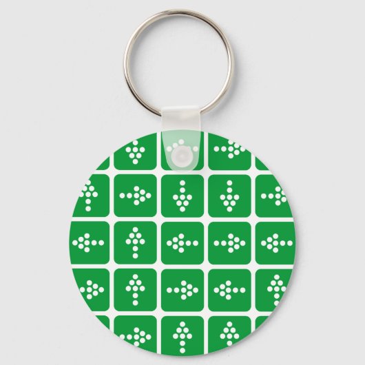 Porte-clés CARRÉ de flèche LED vert (Recto)