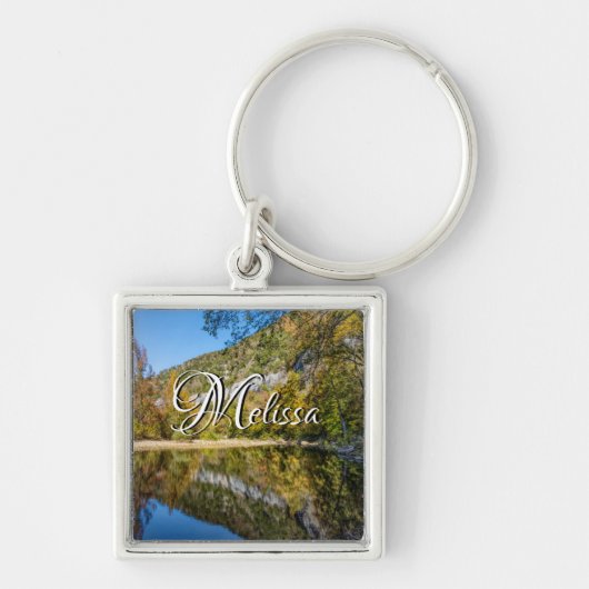 Porte-clés carré de la rivière Buffalo avec reflet (Devant)