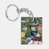 Porte-clés Carré de paysage peint Porte - clé double face (Devant gauche)