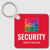 Porte-clés Carré du Modèle de sécurité du logo photo texte pe (Recto)