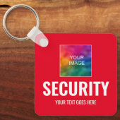 Porte-clés Carré du Modèle de sécurité du logo photo texte pe (Recto)