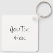 Porte-clés Carré en aluminium Citrus Multi Text (Dos)
