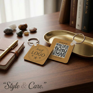 Porte-clés carré en aluminium personnalisé avec co