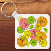 Porte-clés Carré en aluminium porte - clé Citrus double face (Recto)