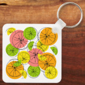 Porte-clés Carré en aluminium porte - clé Citrus double face (Verso)