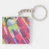 Porte-clés carré en design coton (Dos)