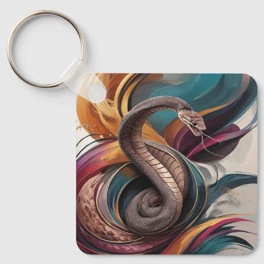 Porte-clés carré en métal (Recto)