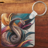 Porte-clés carré en métal (Verso)