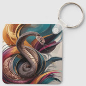 Porte-clés carré en métal (Dos)