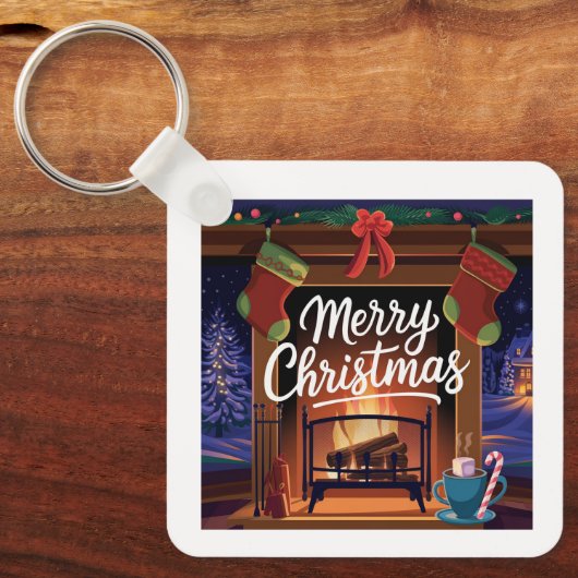 Porte-clés carré en métal (Recto)