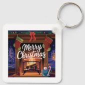 Porte-clés carré en métal (Dos)