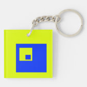 Porte-clés Carré jaune et bleu (Dos)