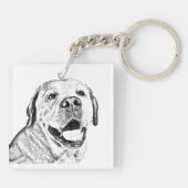 Porte-clés carré - Labrador Retriever (Dos)
