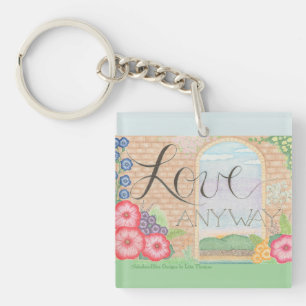 Porte-clés carré Love Anyway