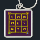 Porte-clés CARRÉ MAGIC 33, Violet<br><div class="desc">Les nombres sont placés de sorte que la somme de chaque ligne (sens horizontal ),  chaque colonne (sens vertical ) et chaque diagonale du "Carré magique" "le résultat est toujours 33. Idée et calcul par Alessandro Lumini,  conception et modélisation par Bulgan Lumini. Partie de la série Hyper Talismans.</div>