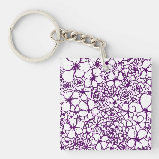 Porte-clés carré mini Post-it Floral Doodles (Devant)