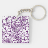 Porte-clés carré mini Post-it Floral Doodles (Dos)